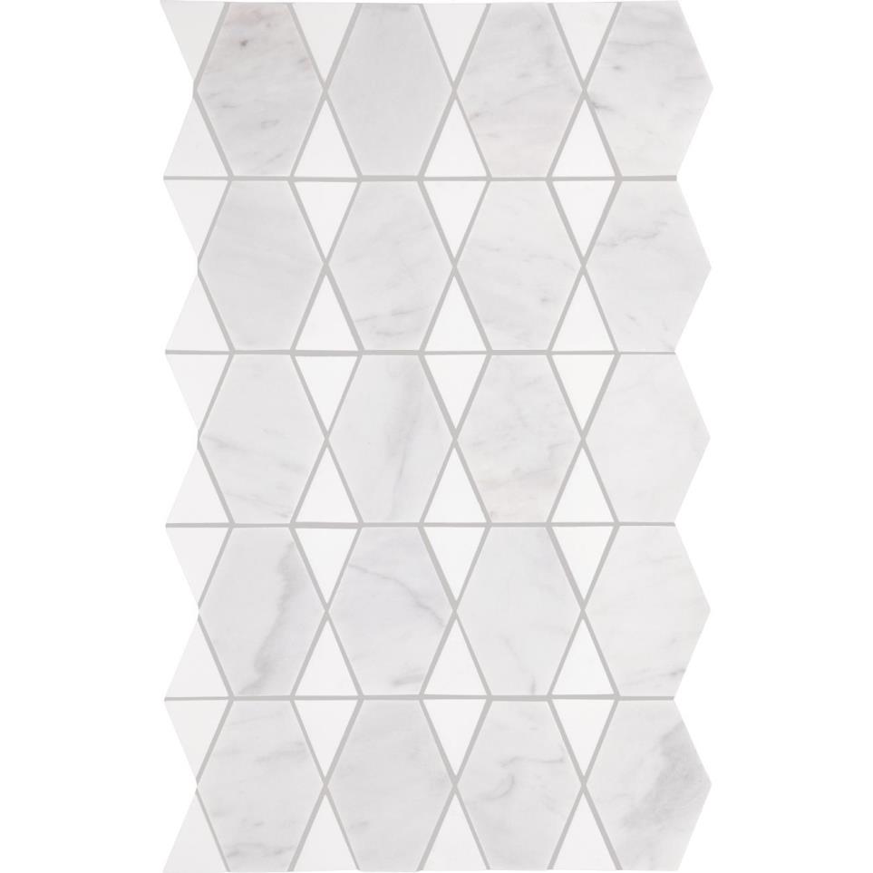 Mosaic Saran White and Thassos Polished Gray Tile