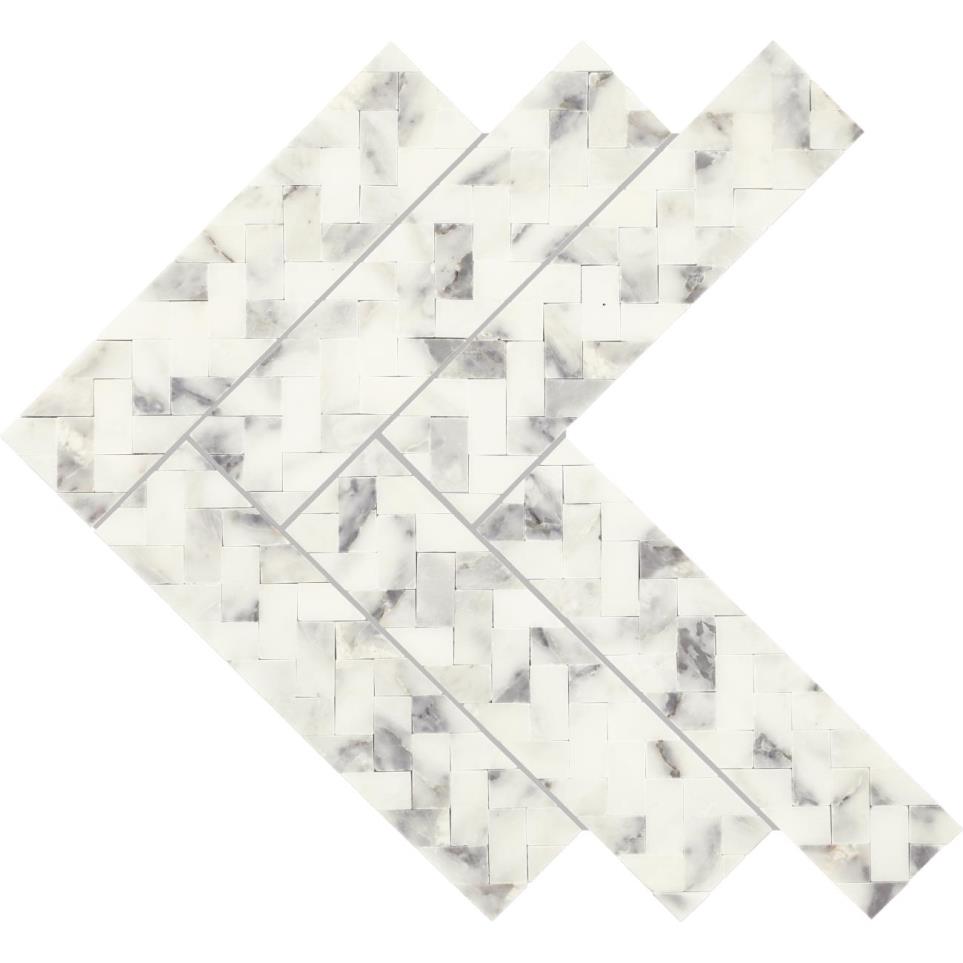 Mosaic Arabescato Argento Polished Gray Tile