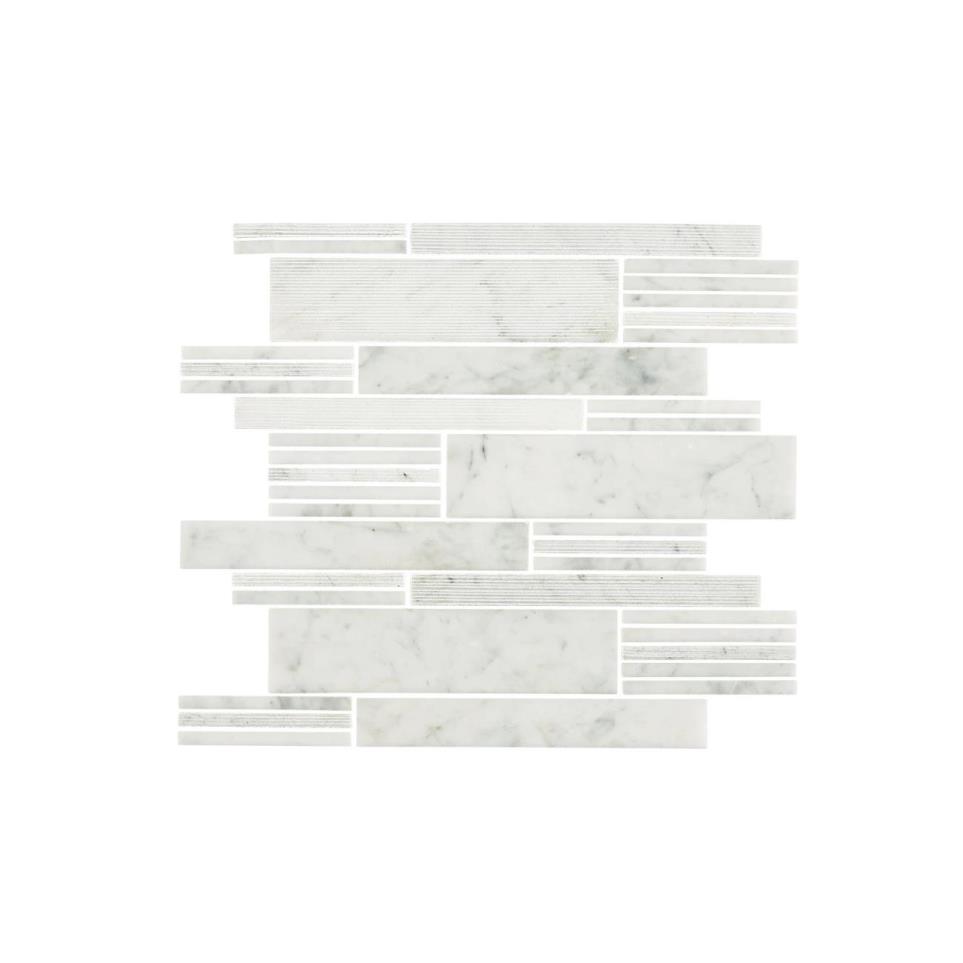 Mosaic Carrara White Polished White Tile