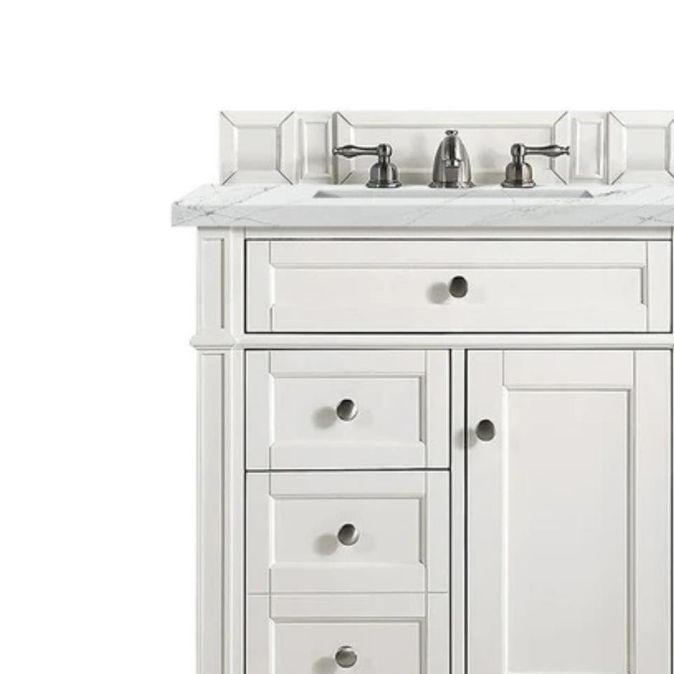 Base with Sink Top Bright White White Vanities