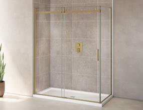 Door Brushed Gold Brass / Gold Showers