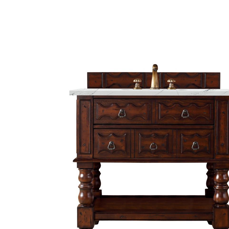 Base with Sink Top Aged Cognac Dark Finish Vanities