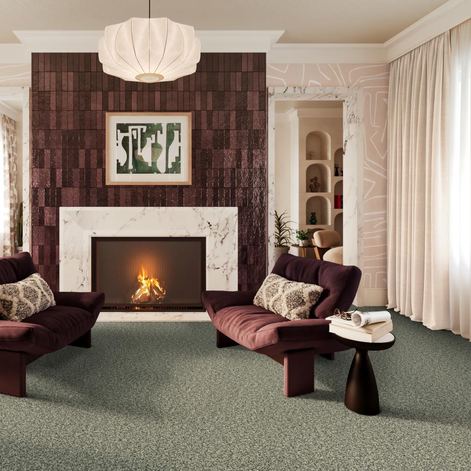 Textured Saxony Grove Park Green Carpet