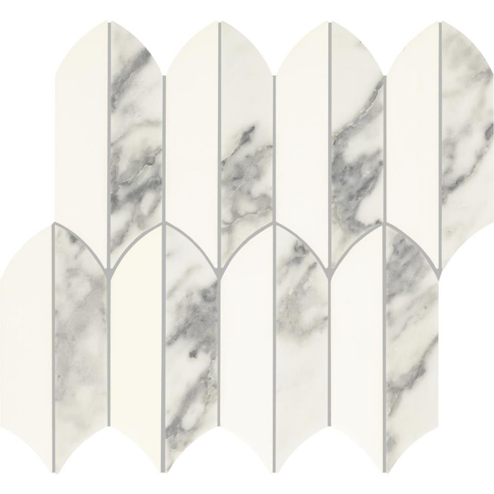 Mosaic Arabescato Argento Blend Polished Gray Tile