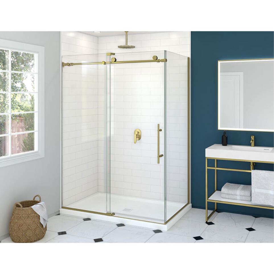 Door Brushed Gold Brass / Gold Showers