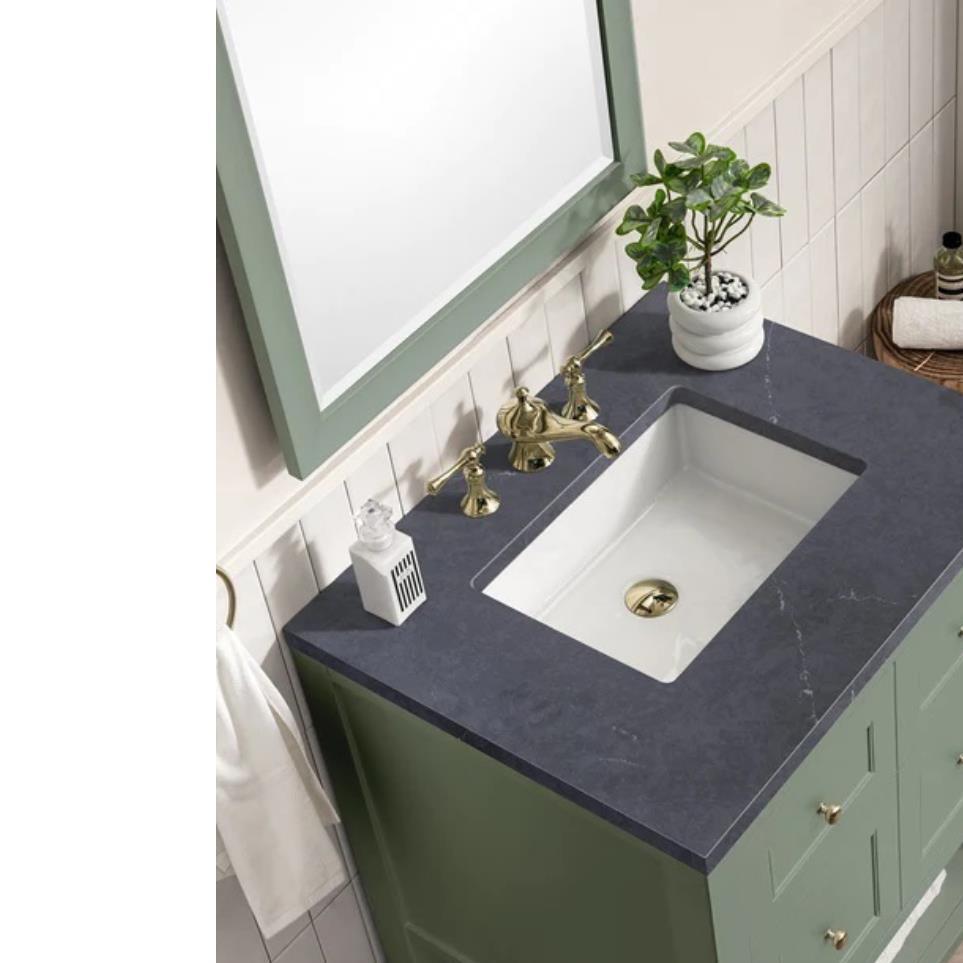 Base with Sink Top Smokey Celadon Green Vanities