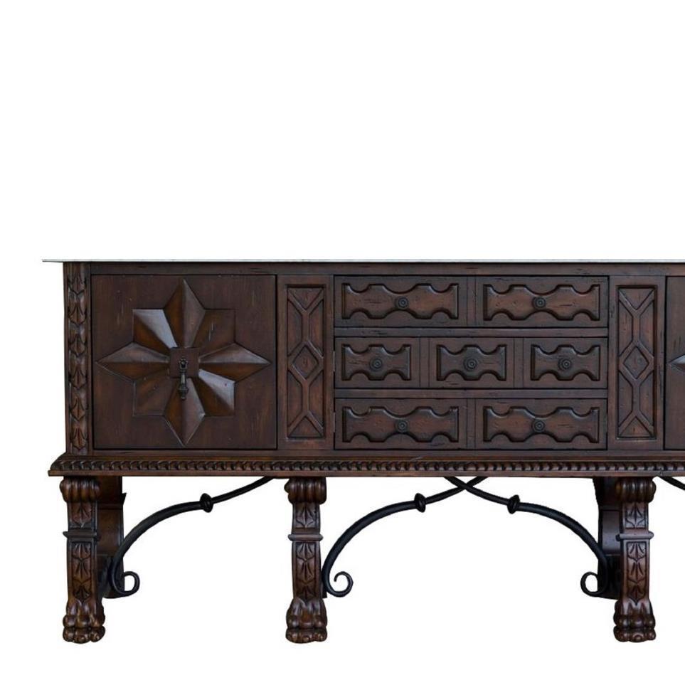 Base with Sink Top Antique Walnut Dark Finish Vanities