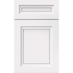 5 Piece White With Grey Stone Detail Glaze - Paint 5 Piece Cabinets