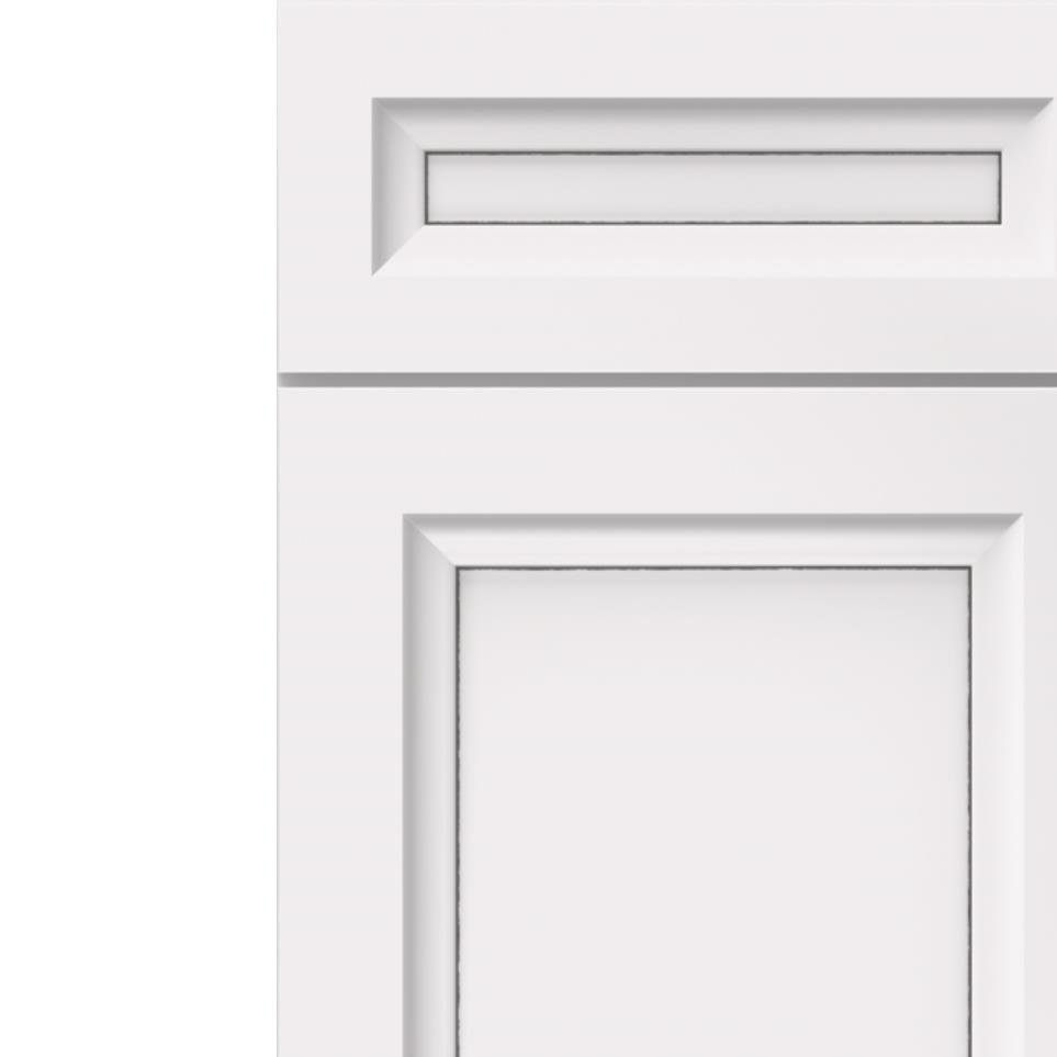 5 Piece White With Grey Stone Detail Glaze - Paint 5 Piece Cabinets