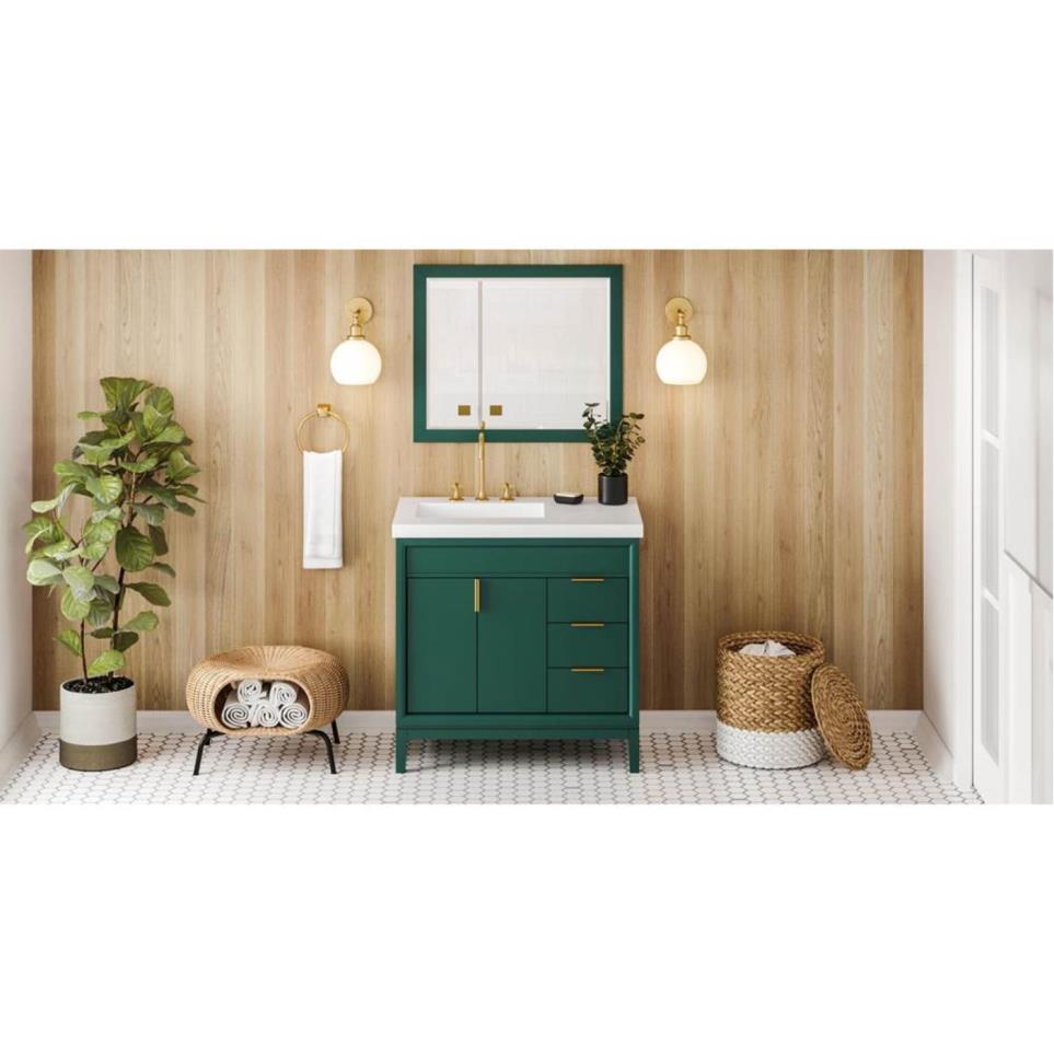 Base with Sink Top Green Green Vanities