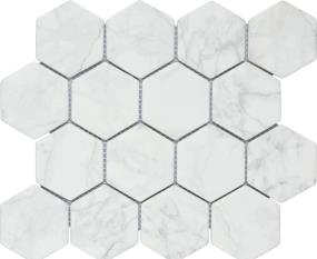 Glass Rg Carraraglasshex  Tile