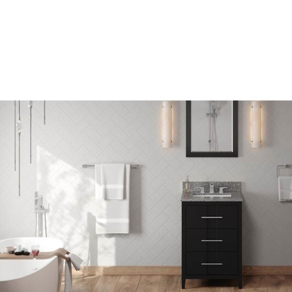 Base with Sink Top Black Grey / Black Vanities