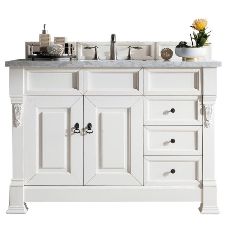 Base with Sink Top Bright White White Vanities