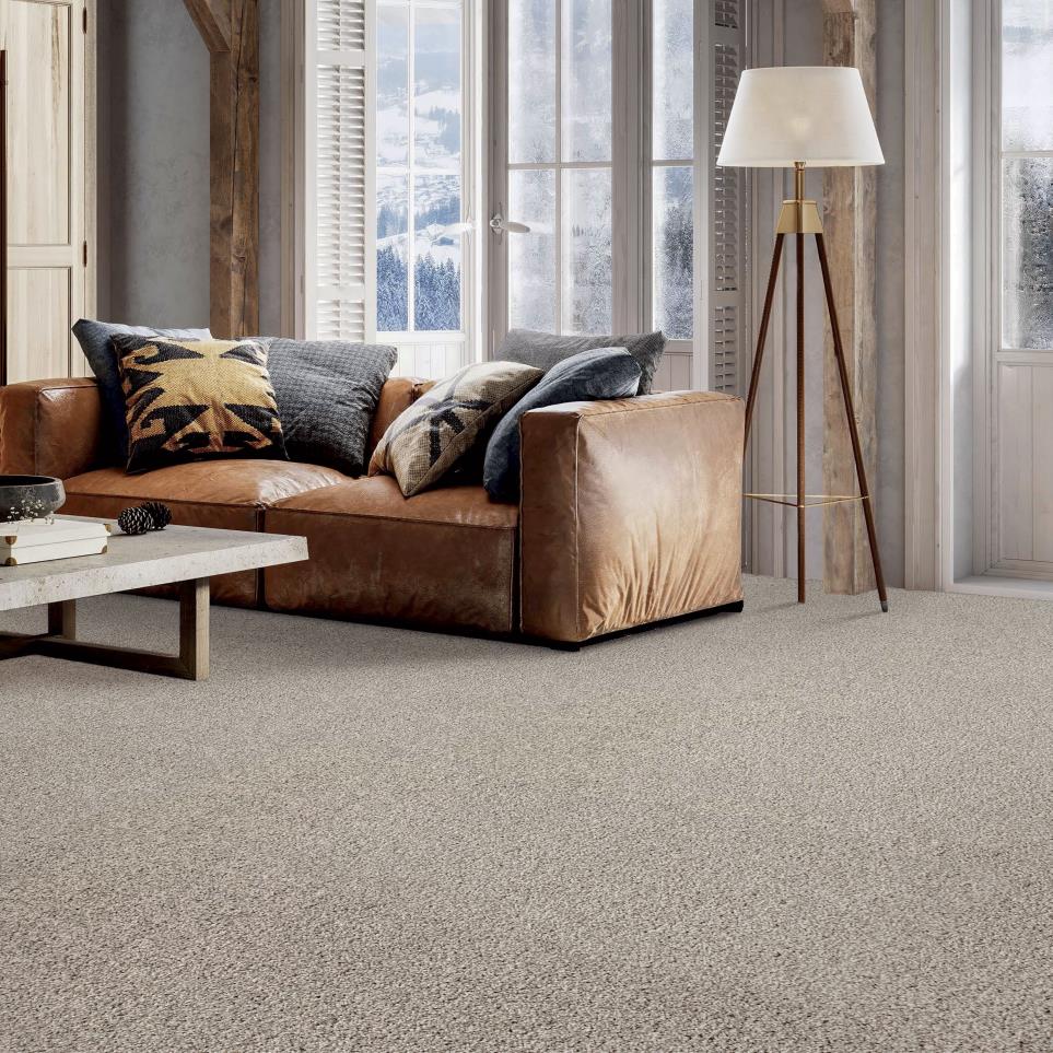 Textured Saxony Shoreline Gray Carpet