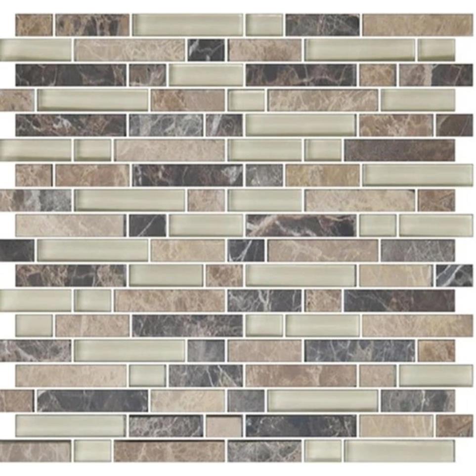 Mosaic Pebble Beach Blend Glass Beige/Tan Tile