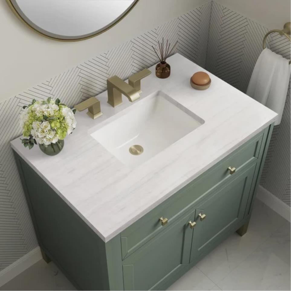 Base with Sink Top Smokey Celadon Green Vanities