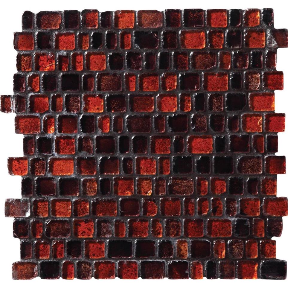 Mosaic Bonfire Glass Red Tile