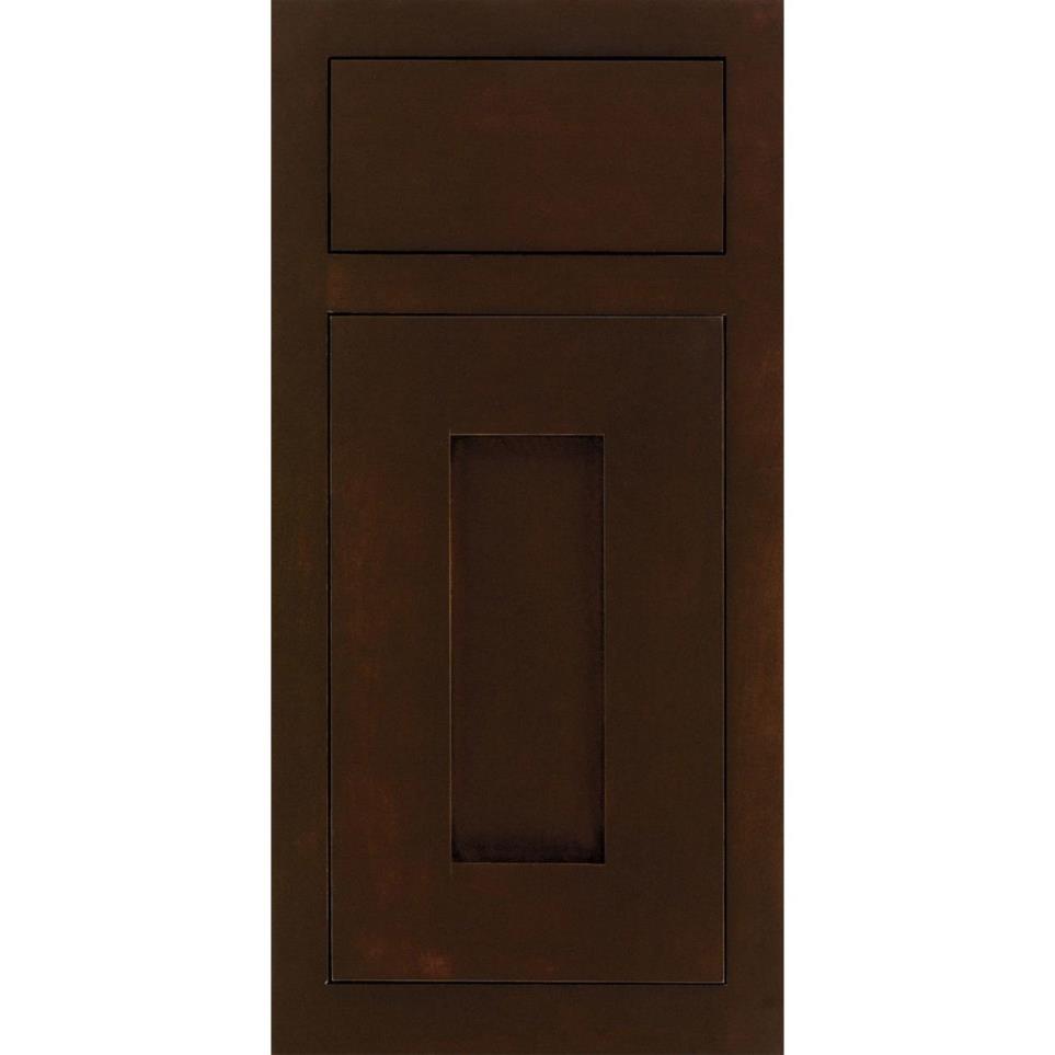 Square Truffle Dark Finish Square Cabinets