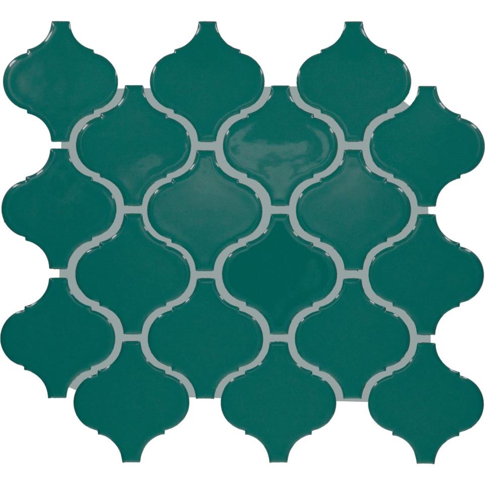 Mosaic Peacock Glossy Green Tile