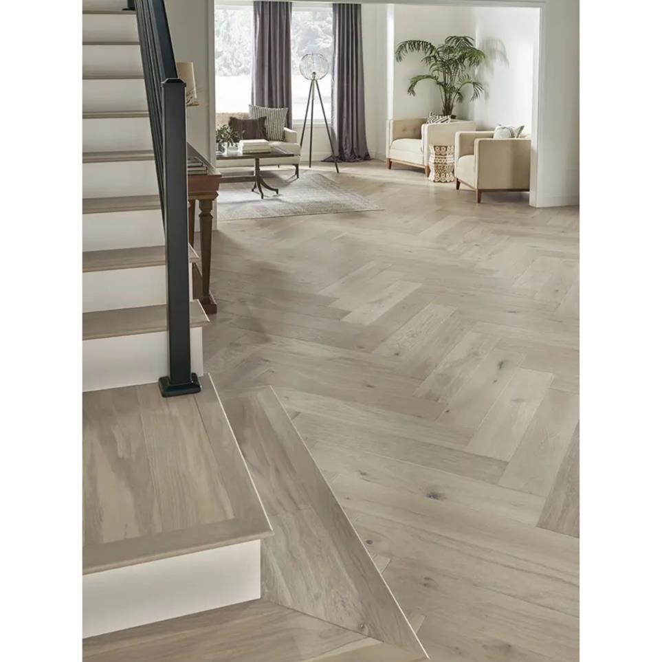 Plank Park City Herringbone Wintry Gray Finish Hardwood
