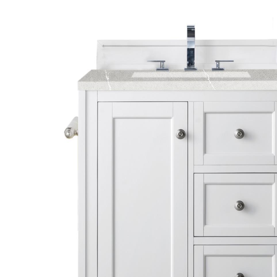 Base with Sink Top Bright White White Vanities