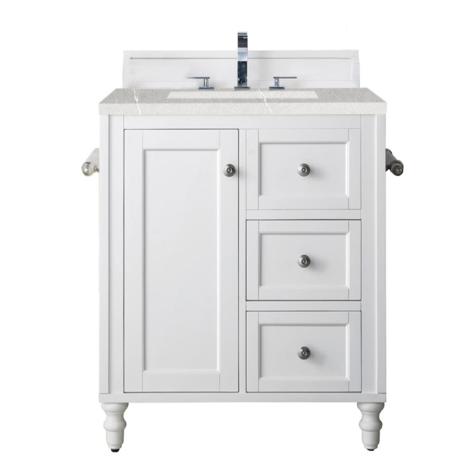 Base with Sink Top Bright White White Vanities