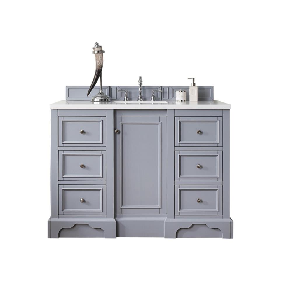 Base with Sink Top Silver Gray Grey / Black Vanities