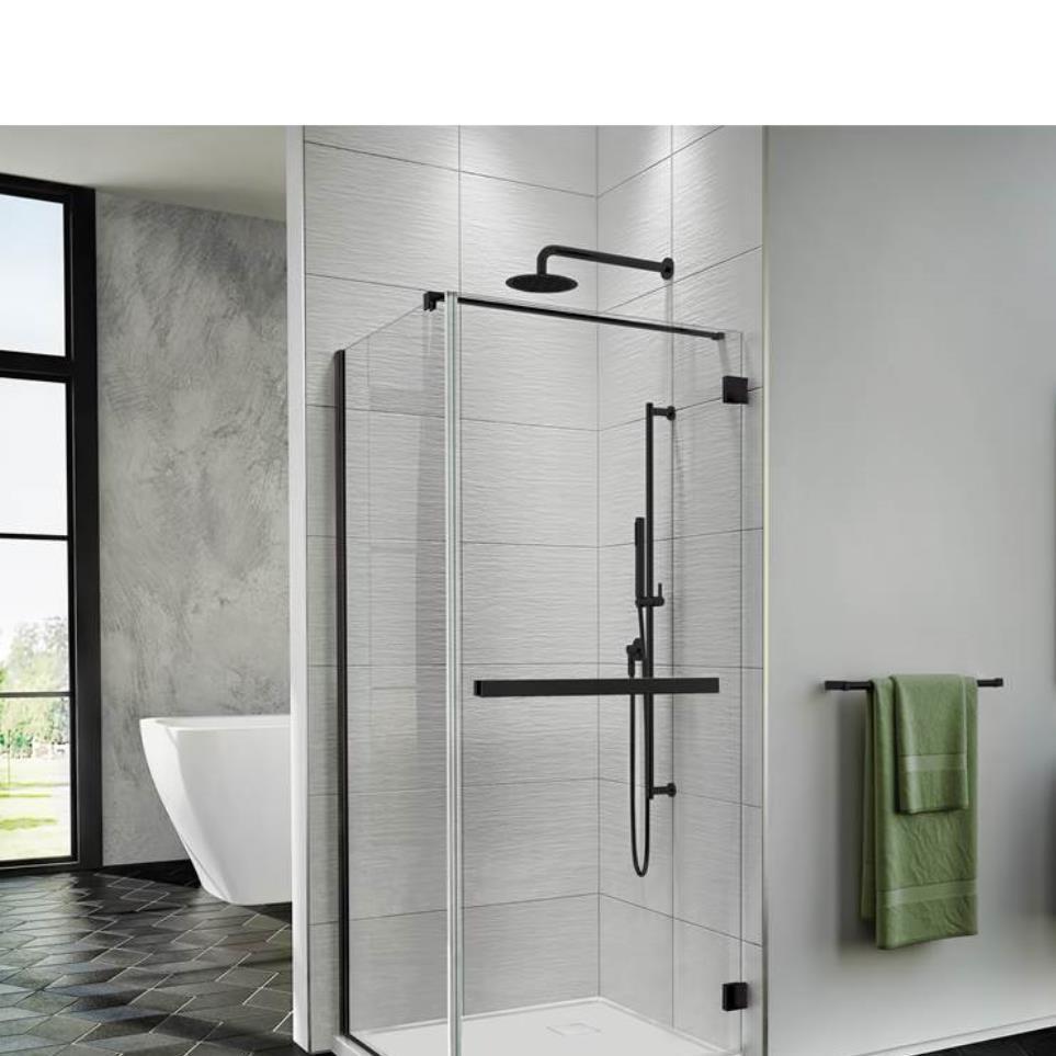 Door Matte Black/Clear Black Showers