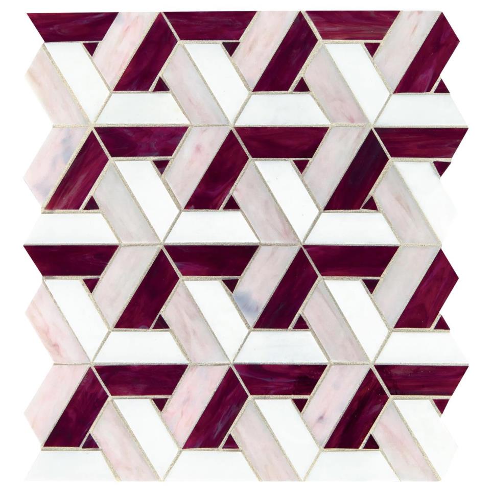 Mosaic Bordeaux Glass Purple Tile