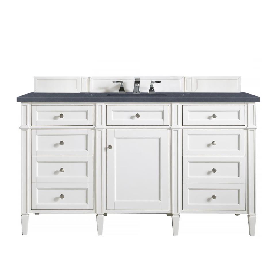 Base with Sink Top Bright White White Vanities