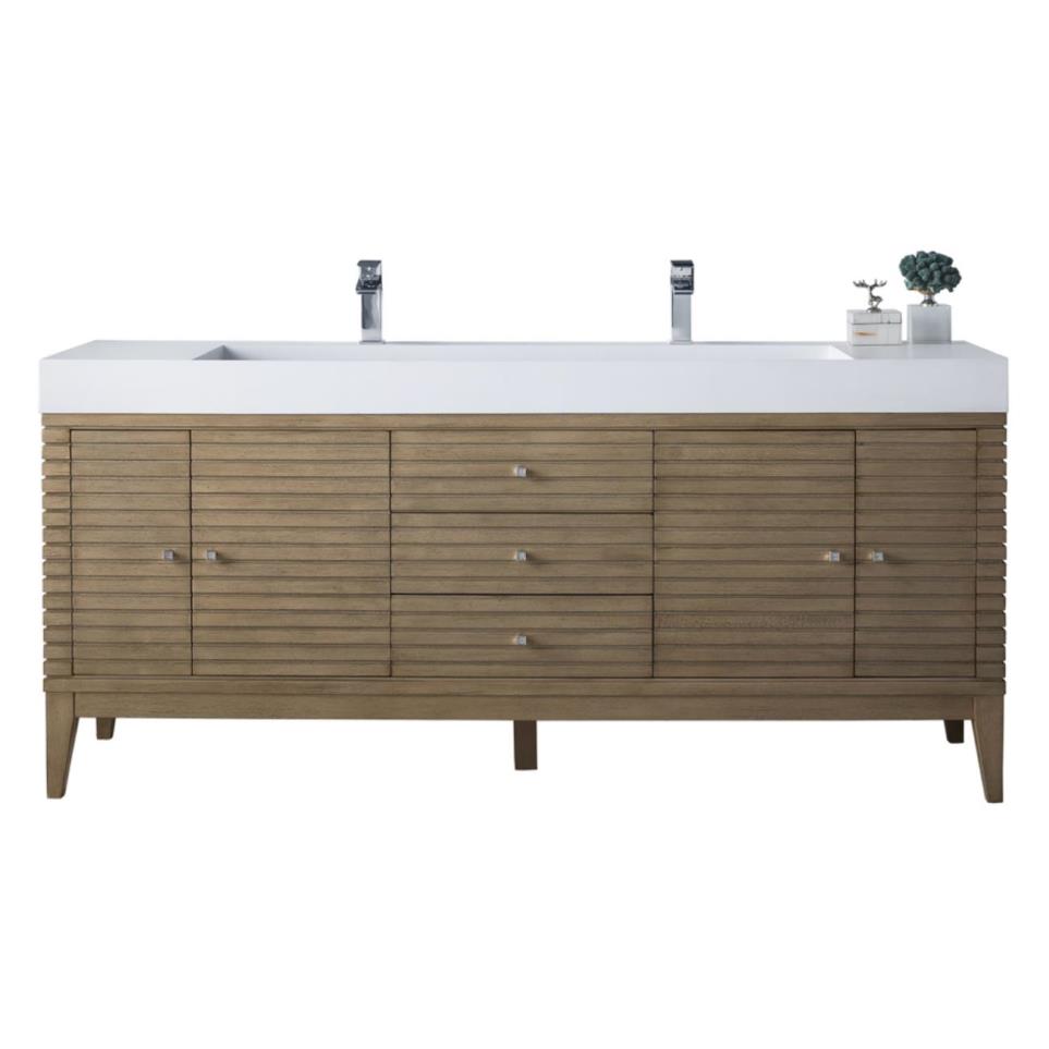 Base with Sink Top Whitewashed Walnut Light Finish Vanities