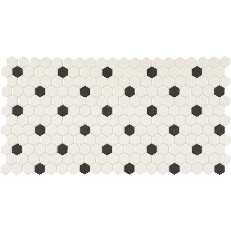 Mosaic Arctic White/Black Matte Black Tile