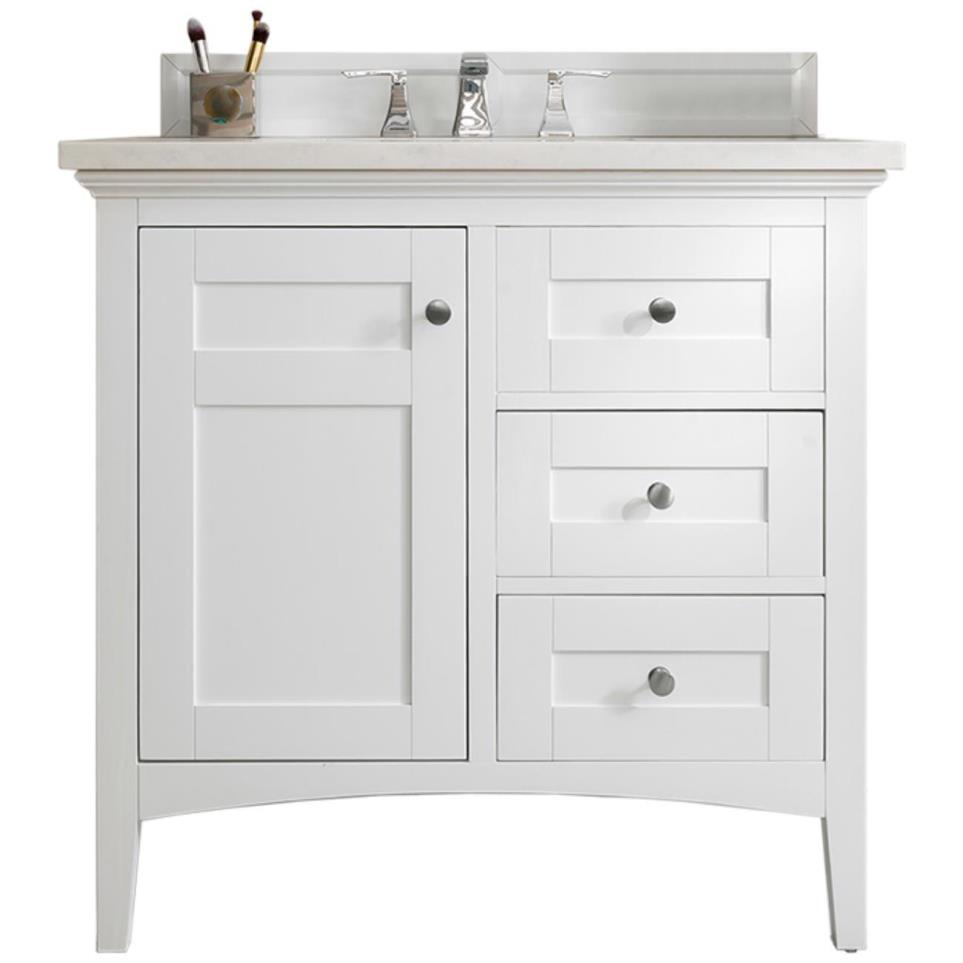 Base with Sink Top Bright  White White Vanities