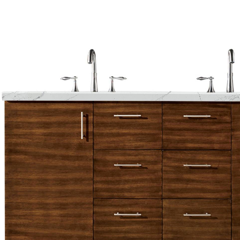 Base with Sink Top American Walnut Medium Finish Vanities