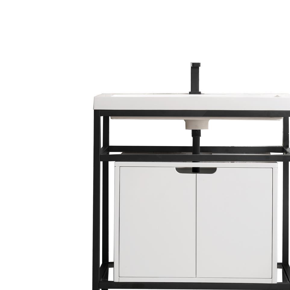 Base with Sink Top Matte Black Grey / Black Vanities