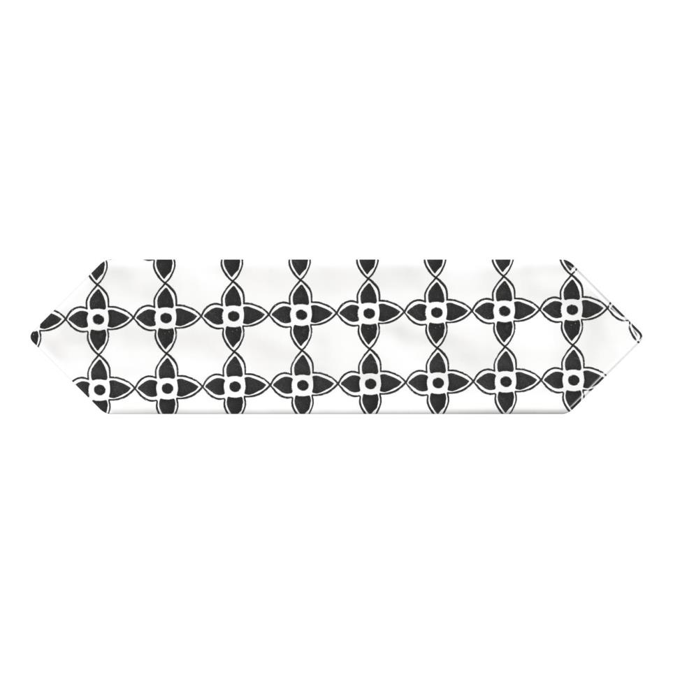 Decoratives and Medallions Ensemble Black Mix Glossy Black Tile