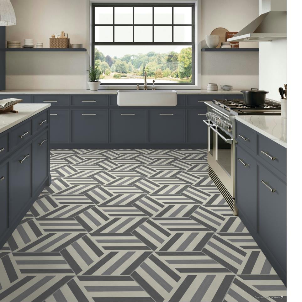 Decoratives and Medallions Run-Up Cool Blend Matte Black Tile