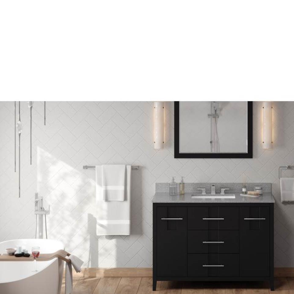 Base with Sink Top Black Grey / Black Vanities