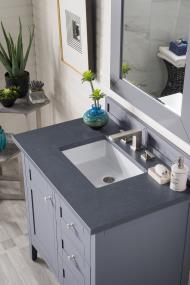 Base with Sink Top Silver Gray Grey / Black Vanities