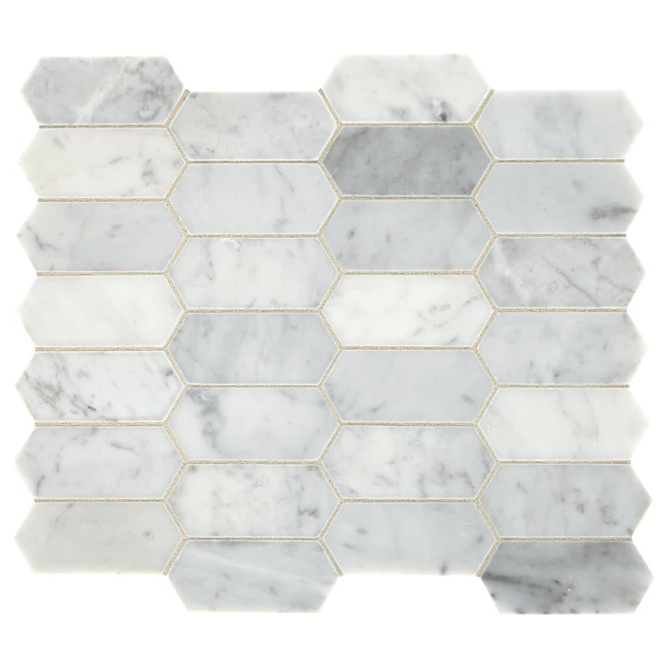 Mosaic Carrara White Honed White Tile