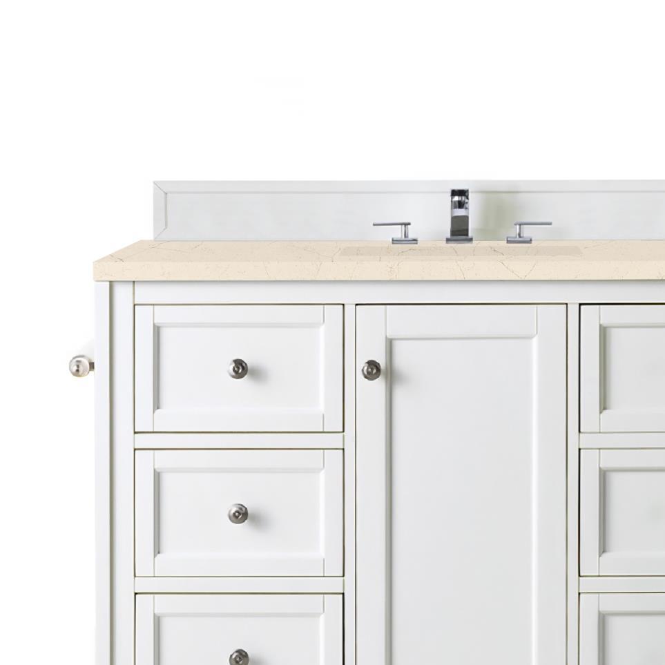 Base with Sink Top Bright White White Vanities