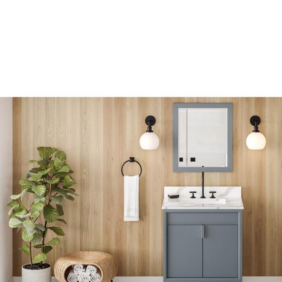 Base with Sink Top Blue Steel Grey / Black Vanities