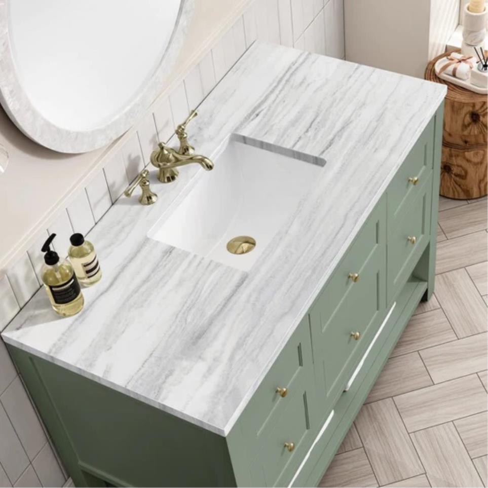 Base with Sink Top Smokey Celadon Green Vanities