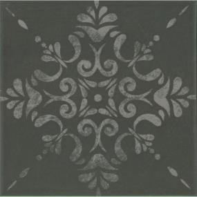 Decoratives and Medallions Aziza - Charcoal Matte Gray Tile