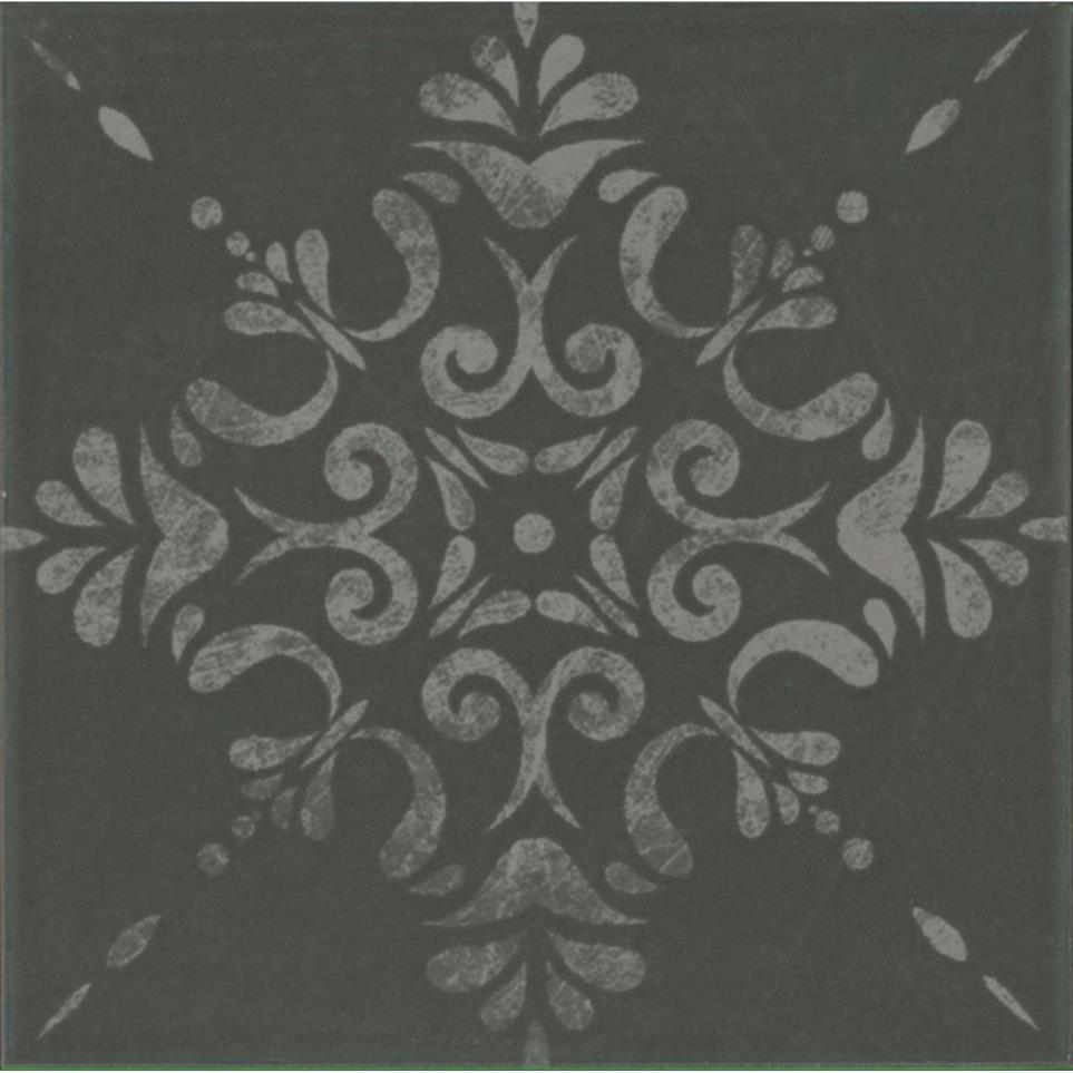 Decoratives and Medallions Aziza - Charcoal Matte Gray Tile