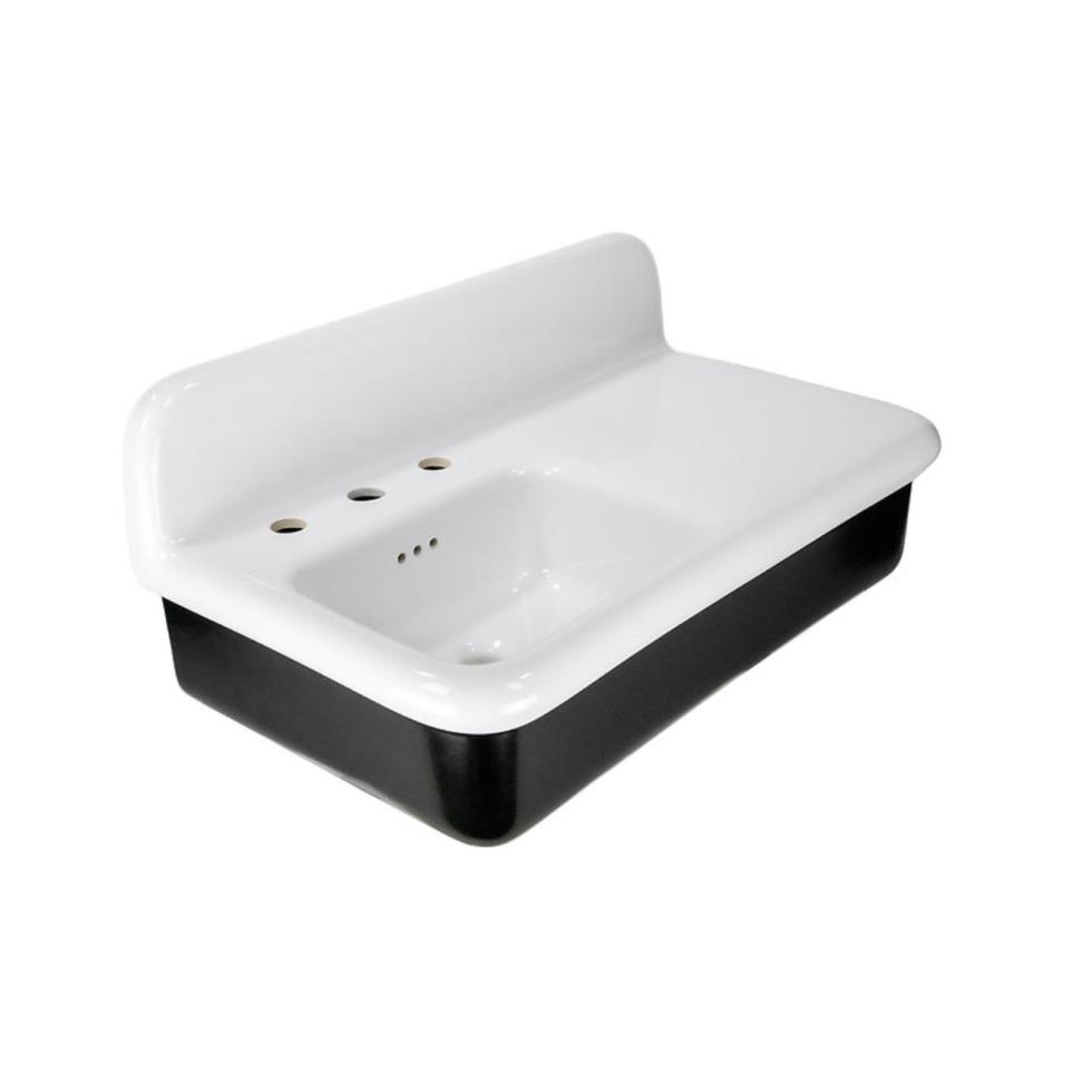Bath Porcelain Enamel Glaze White Upper With Black Underside  Bathroom Sinks
