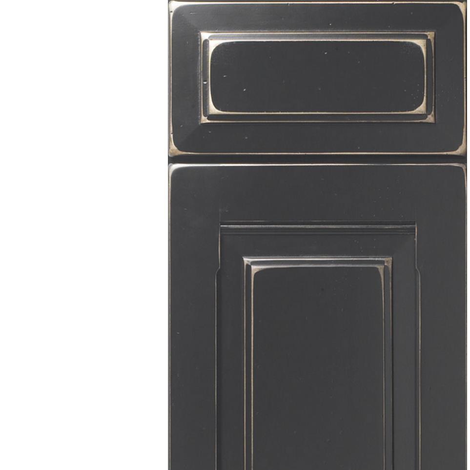 Square Heirloom Black Dark Finish Square Cabinets