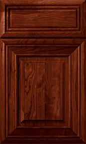 Square Cinnamon Dark Finish Cabinets