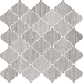 Mosaic Chenille White Polished Gray Tile