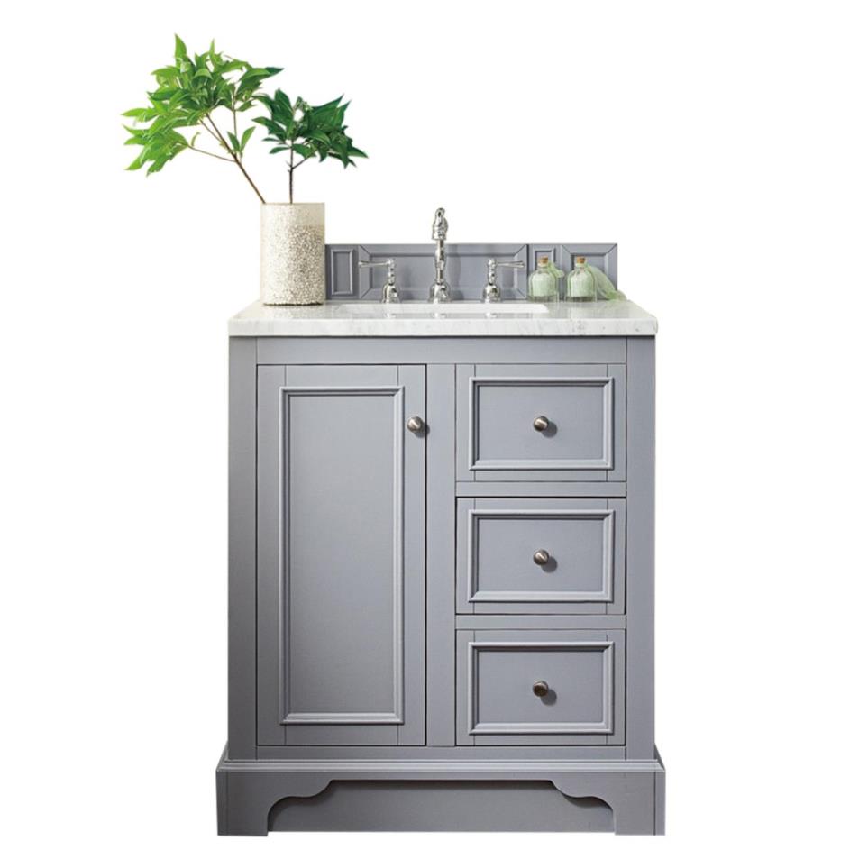 Base with Sink Top Silver Gray Grey / Black Vanities